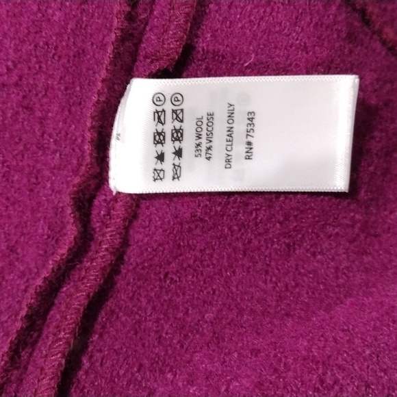 Rachel Zoe unlined purple unbelted wool blend coat. Small - Picture 3 of 10